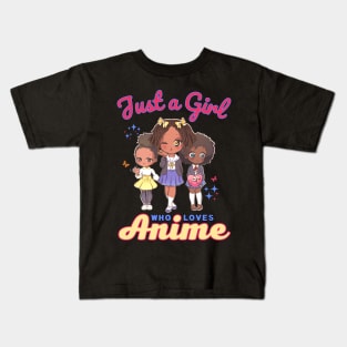 Just A Girl Who Loves Anime Kawaii School Girls Kids T-Shirt